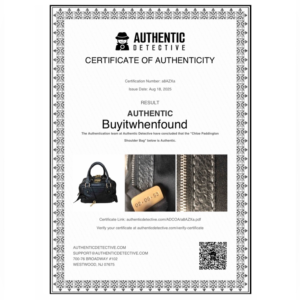 SOLD CHLOE Paddington Black Leather Padlock Bag with Lock and Key COA Dust Bag - Picture 3 of 17